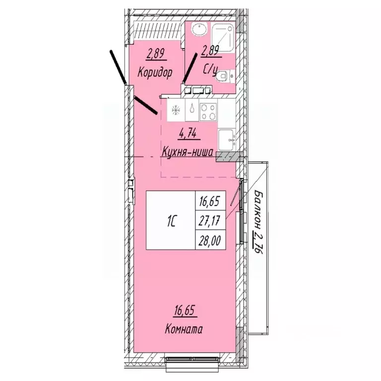 1-к кв. Омская область, Омск ул. 2-я Дачная (28.0 м) - Фото 0