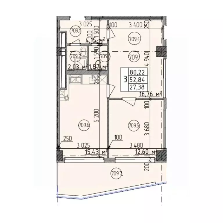 3-к кв. Севастополь ул. Парковая, 5 (80.22 м) - Фото 0