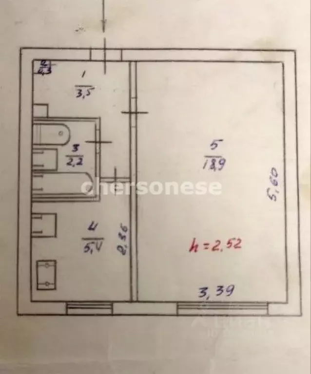 1-к кв. Севастополь ул. Хрусталева, 69 (31.0 м) - Фото 2
