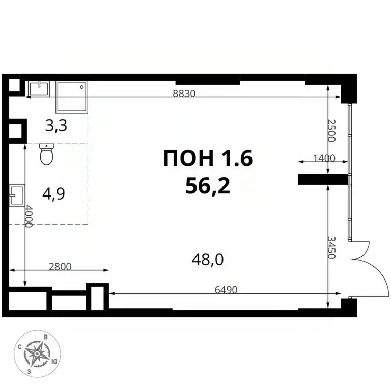 Помещение свободного назначения в Москва Амурская ул., 24к2 (56 м) - Фото 2