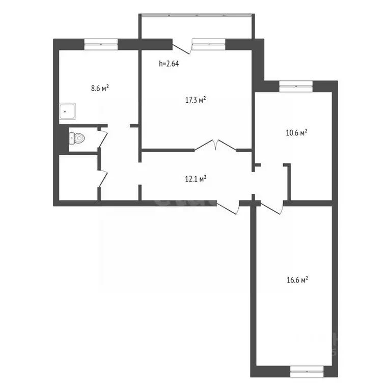 3-к кв. Красноярский край, Красноярск ул. Весны, 3 (69.3 м) - Фото 2