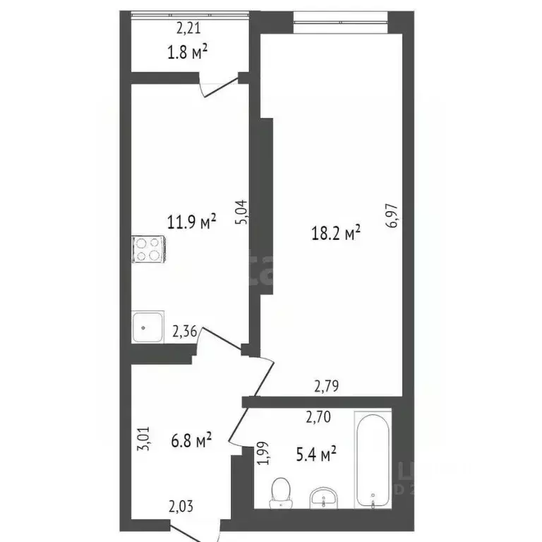 1-к кв. Севастополь просп. Античный, 26к4 (44.1 м) - Фото 1