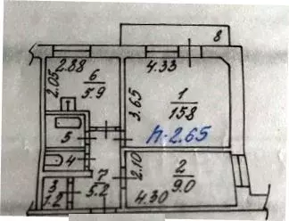 2-к кв. Красноярский край, Красноярск ул. Гусарова, 60 (43.0 м) - Фото 2