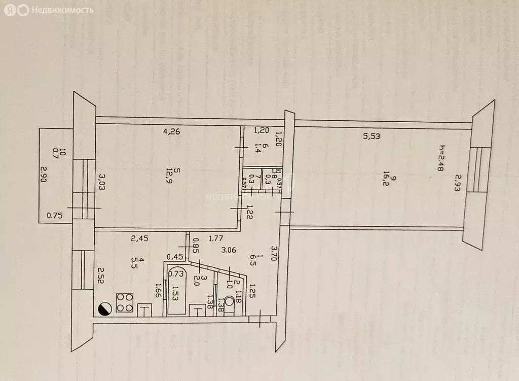 2-комнатная квартира: Казань, Бойничная улица, 6 (46.1 м) - Фото 0