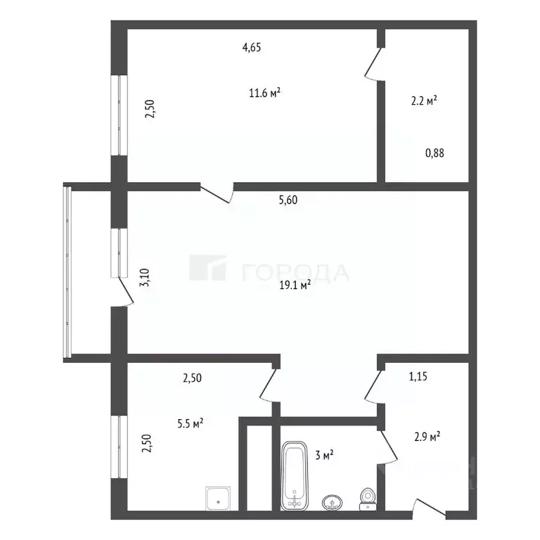 2-к кв. Алтайский край, Барнаул ул. Георгия Исакова, 111 (44.0 м) - Фото 2