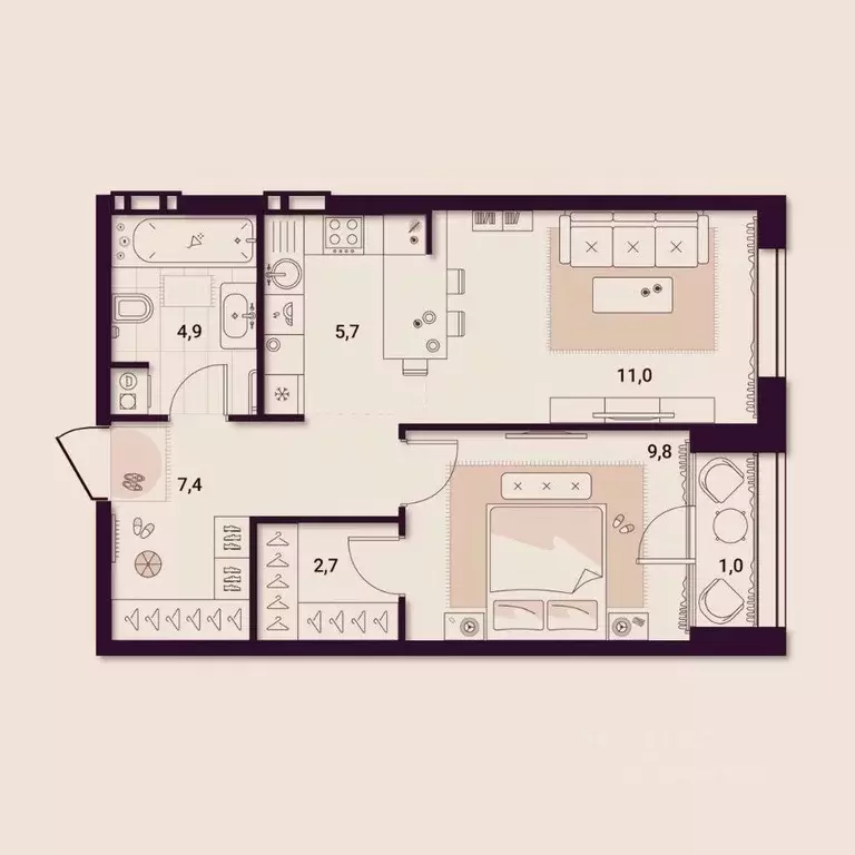 1-к кв. Приморский край, Артем ул. Куйбышева, 11А (42.52 м) - Фото 1