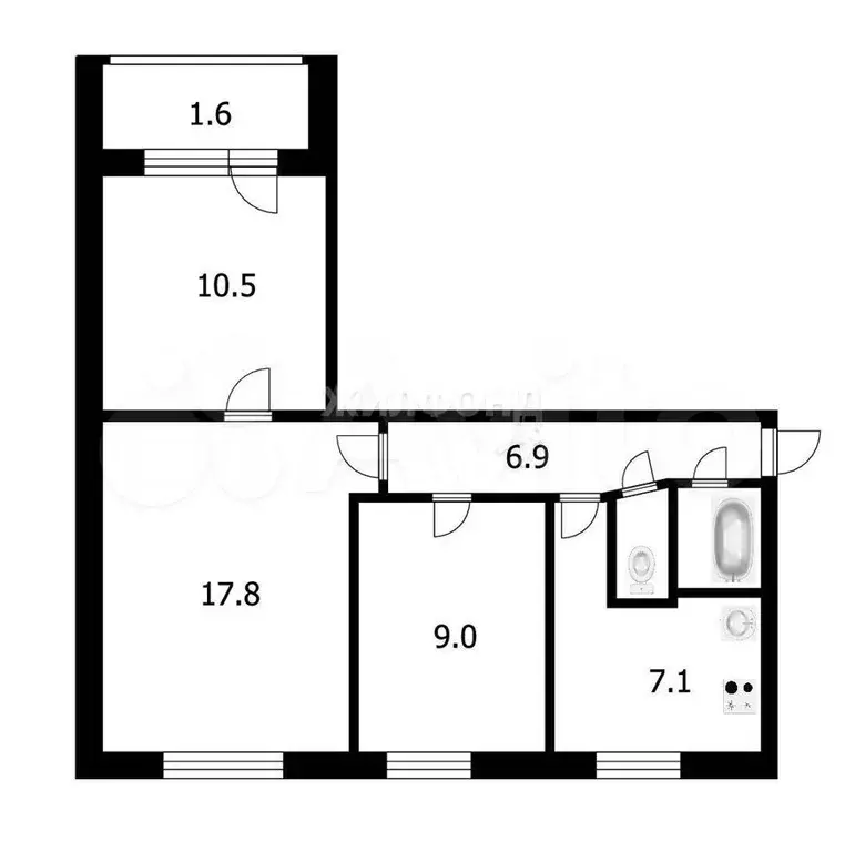 3-к. квартира, 55,7 м, 9/9 эт. - Фото 0