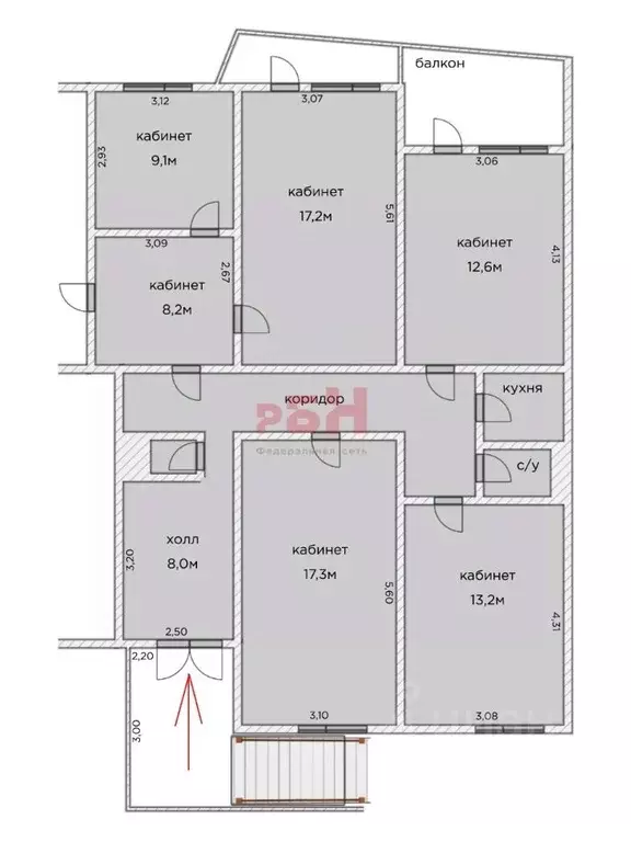 Офис в Тюменская область, Тюмень Комсомольская ул., 44 (103 м) - Фото 1