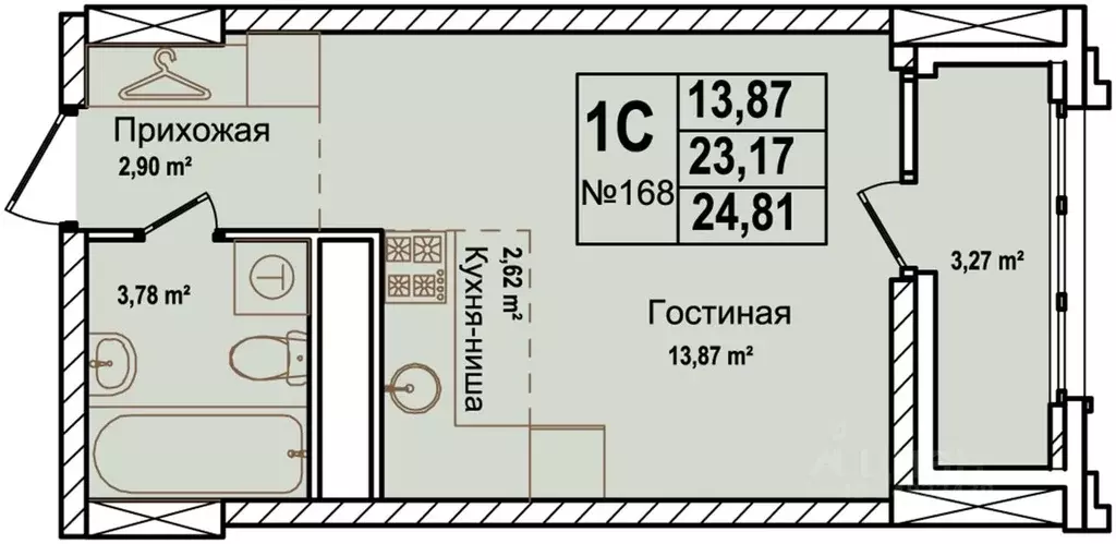 1-к кв. Нижегородская область, Нижний Новгород ул. Красных Зорь, 23Д ... - Фото 0