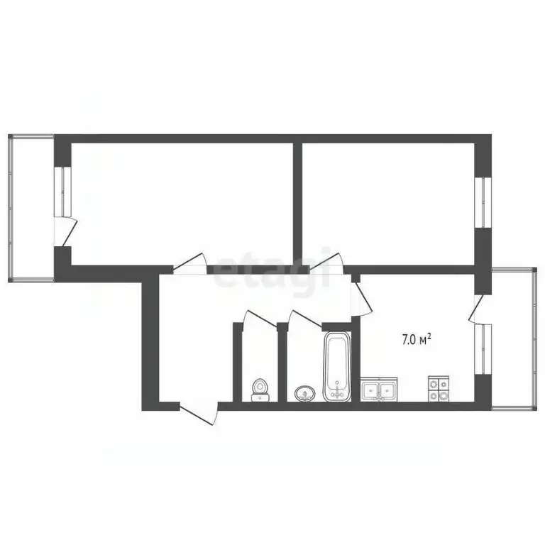 2-к кв. Ростовская область, Ростов-на-Дону ул. Оганова, 16 (42.7 м) - Фото 1