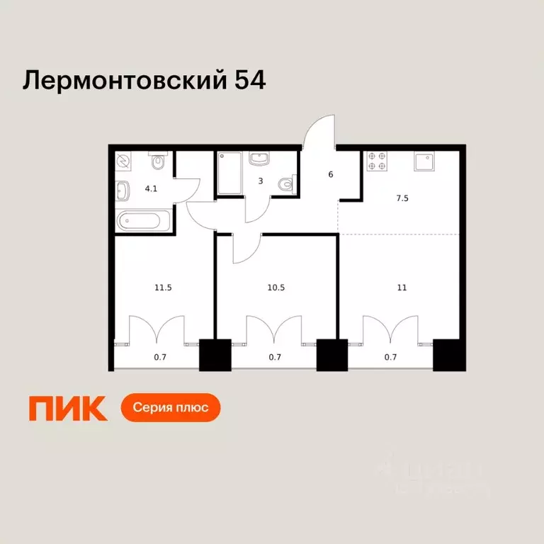 2-к кв. Санкт-Петербург наб. Обводного Канала, 169 (55.7 м) - Фото 1