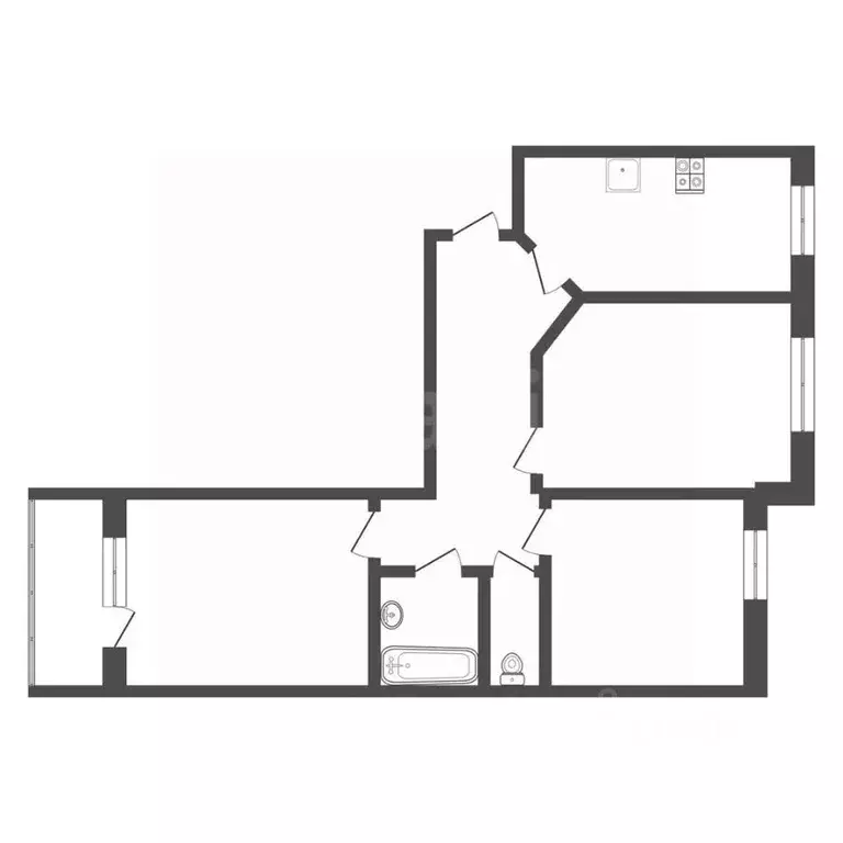 3-к кв. Тульская область, Тула Арсенальная ул., 3 (60.0 м) - Фото 1