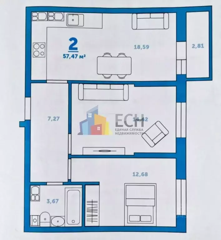 3-к кв. Тульская область, Тула городской округ, пос. Петровский ул. ... - Фото 2