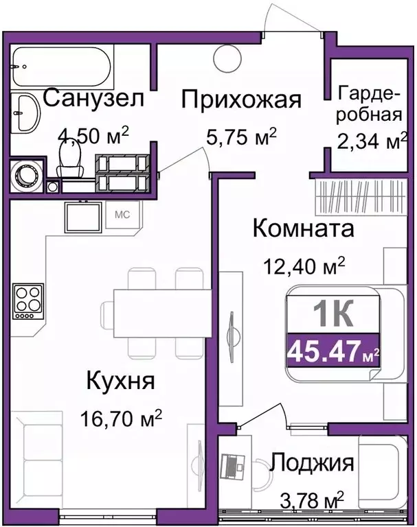 1-к кв. Крым, Симферополь ул. Батурина (43.58 м) - Фото 0