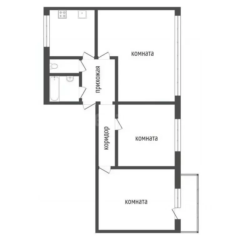3-к кв. Костромская область, Кострома пос. Волжский, 3-й кв-л, 25 ... - Фото 1