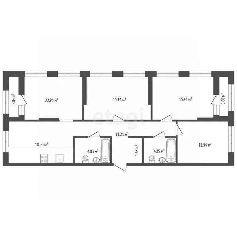 4-к кв. Тюменская область, Тюмень Европейский Берег 2.0 жилой комплекс ... - Фото 1