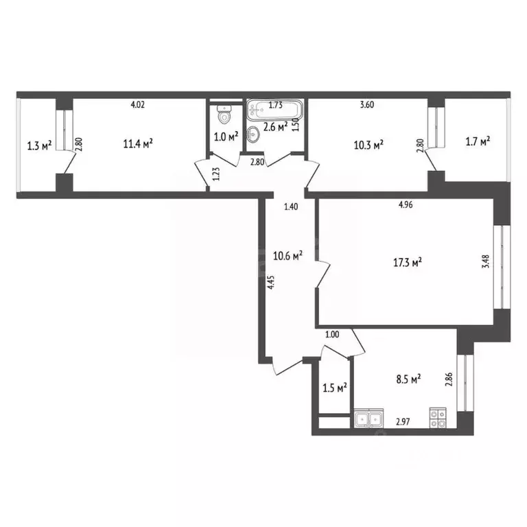 3-к кв. Мордовия, Саранск ул. Н. Эркая, 24 (66.0 м) - Фото 0