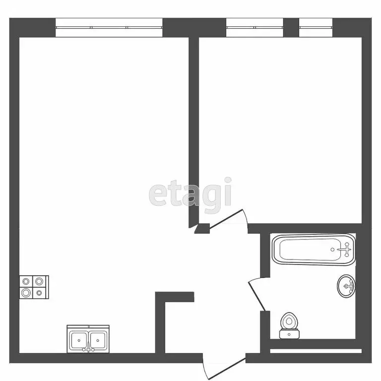 1-комнатная квартира: Тюмень, улица Владислава Крапивина, 9 (33.23 м) - Фото 0