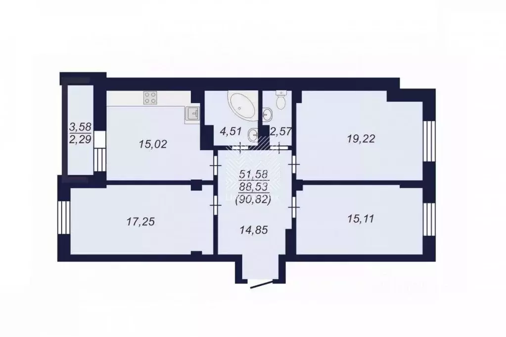 3-к кв. Челябинская область, Челябинск Копейская ул., 1 (90.82 м) - Фото 0
