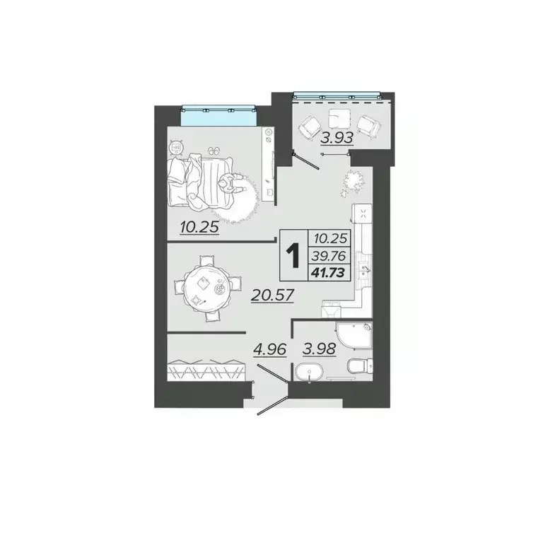 1-к кв. Брянская область, Брянск Архитектор жилой комплекс (41.73 м) - Фото 0