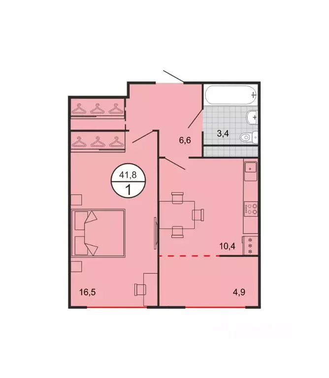 1-к кв. Ставропольский край, Георгиевск Олимп жилой комплекс (41.8 м) - Фото 1