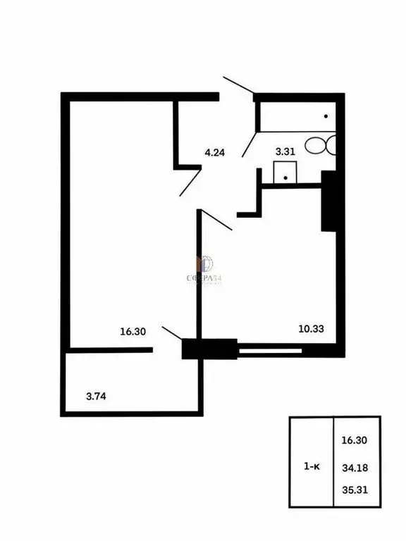 1-комнатная квартира: Новосибирск, улица Ясный Берег, 30/1 (35.31 м) - Фото 0