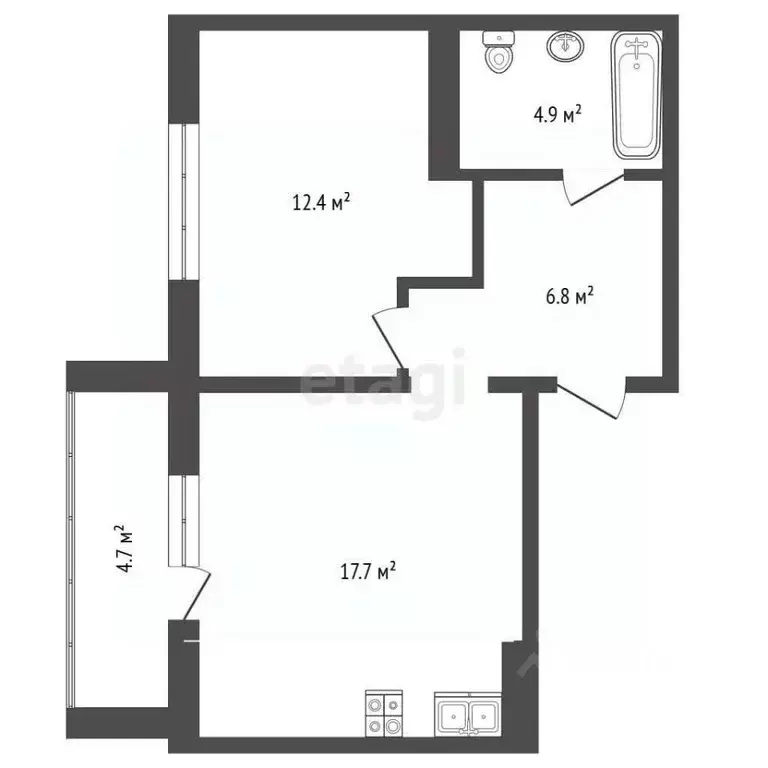 1-к кв. Челябинская область, Челябинский городской округ, пос. ... - Фото 1