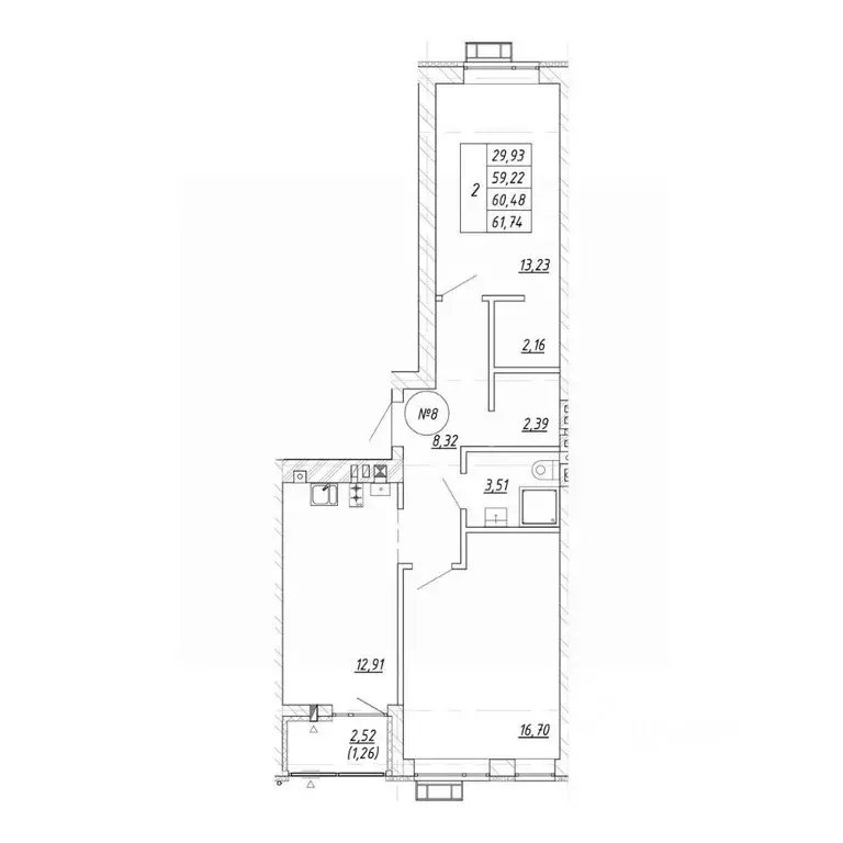 2-к кв. Калининградская область, Зеленоградск  (61.74 м) - Фото 1