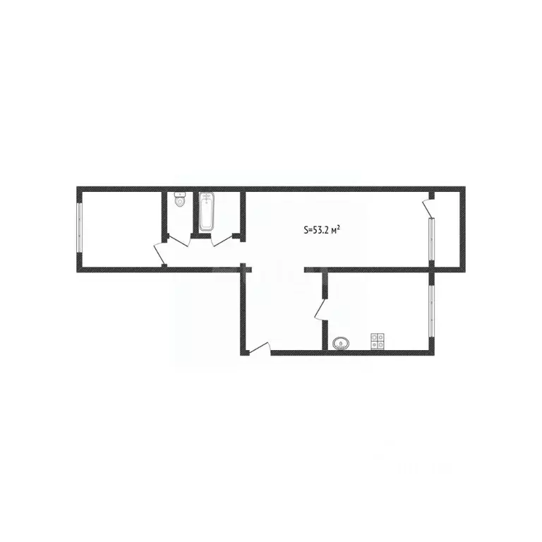 2-к кв. Алтайский край, Бийск ул. Николая Гоголя, 212 (53.2 м) - Фото 1