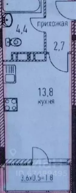 Студия Краснодарский край, Анапа Таманская ул., 121к17 (24.0 м) - Фото 1