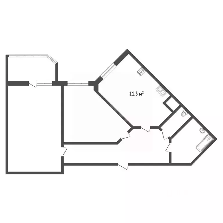 2-к кв. Санкт-Петербург Парашютная ул., 54 (54.3 м) - Фото 1