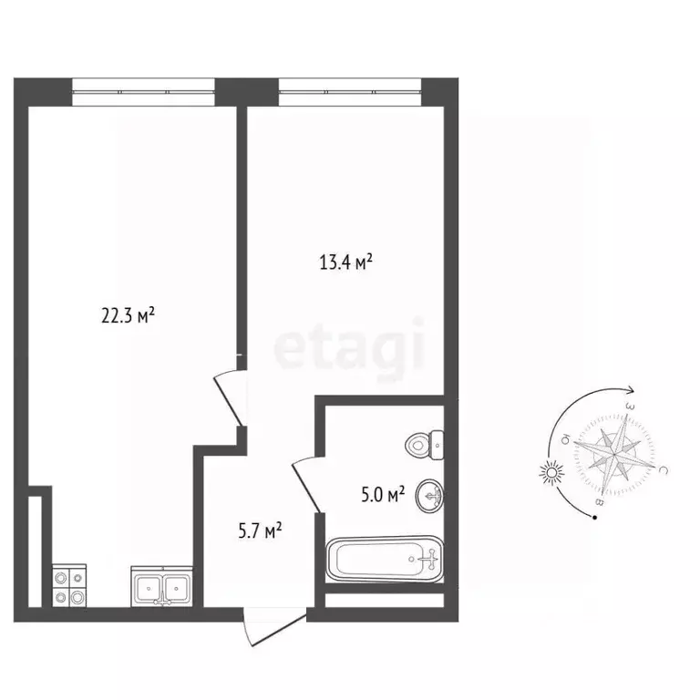 1-к кв. Москва ул. Василия Ланового, 7с1 (46.6 м) - Фото 2
