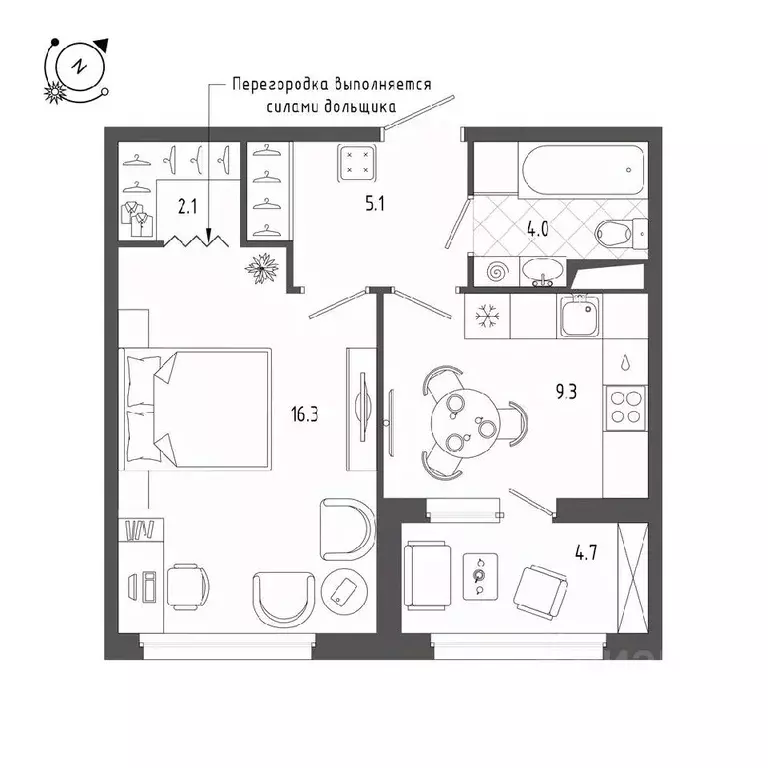 1-к кв. Санкт-Петербург Белоостровская ул., 28 (39.1 м) - Фото 0