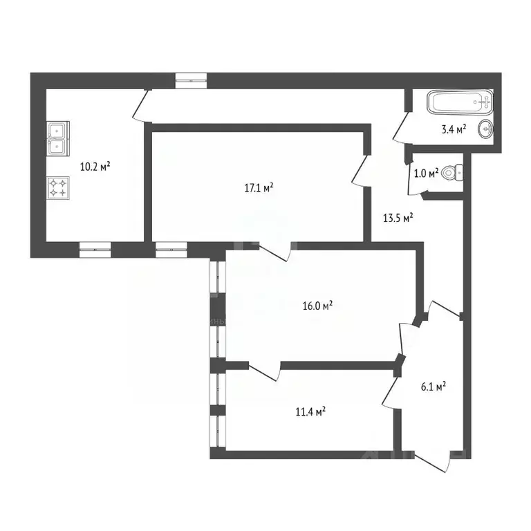 3-к кв. Санкт-Петербург Канонерская ул., 3 (78.7 м) - Фото 1