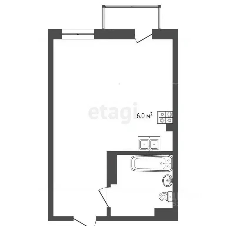 Студия Ростовская область, Ростов-на-Дону ул. Нансена, 109/5 (30.0 м) - Фото 2