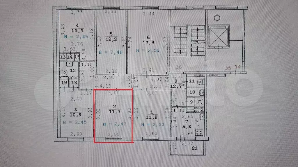 Комната 11,7 м в 6-к., 4/9 эт. - Фото 1