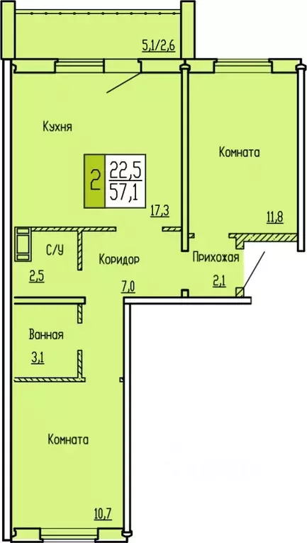 2-к кв. Курганская область, Курган ул. Карбышева, 52 (57.1 м) - Фото 0