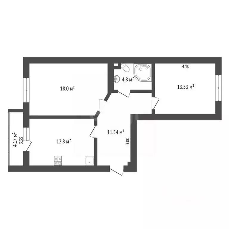 2-к кв. Тюменская область, Тюмень Войновка мкр, ул. Энергостроителей, ... - Фото 2