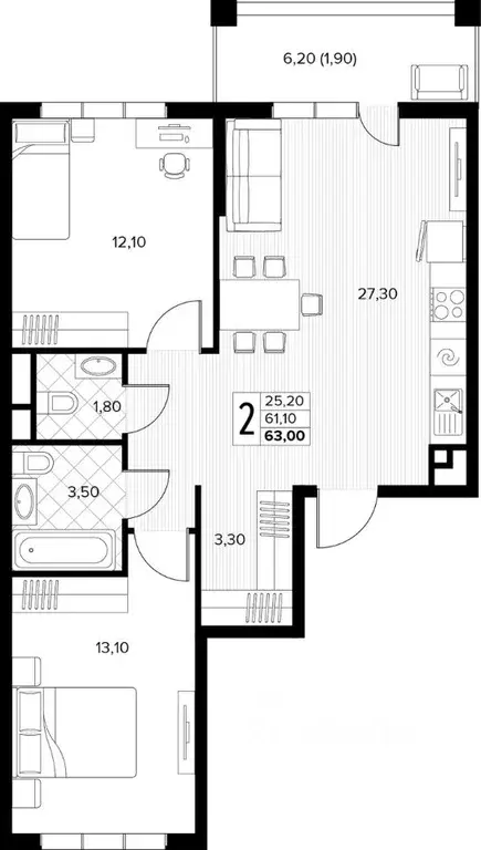 2-к кв. Краснодарский край, Анапа муниципальный округ, с. Сукко ... - Фото 1