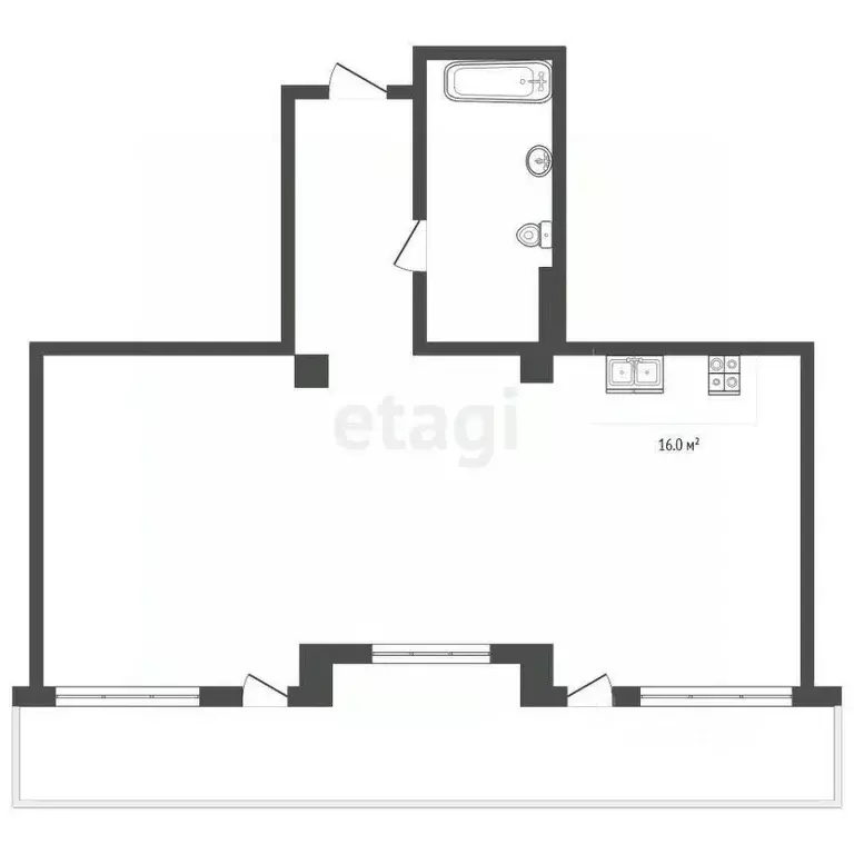 2-к кв. Севастополь Севастопольская зона ЮБК кв-л, 14А (66.9 м) - Фото 1