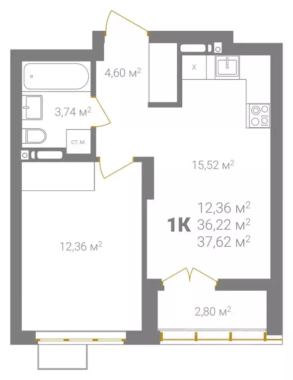 1-к кв. Нижегородская область, Нижний Новгород Ветеринарная ул. (37.62 ... - Фото 2