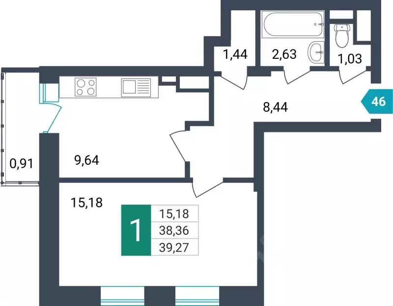 1-к кв. Забайкальский край, Чита ул. Бабушкина, 42Б (39.27 м) - Фото 0
