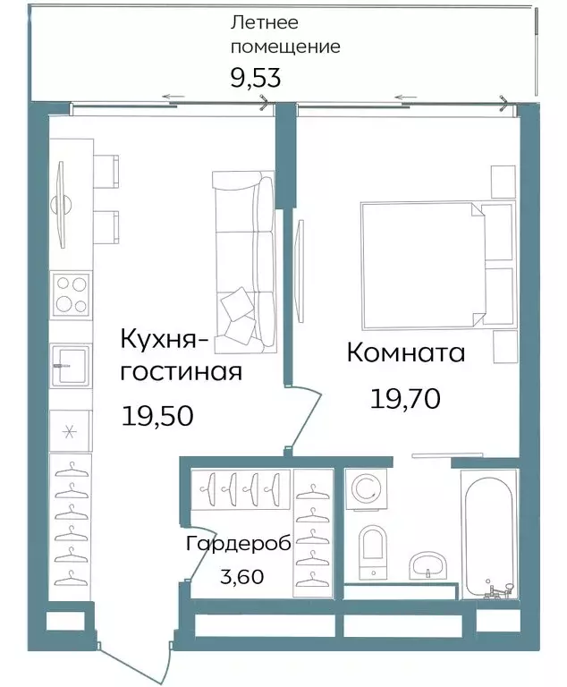 2-комнатная квартира: Республика Крым, Саки, курортный кластер Темпо ... - Фото 0