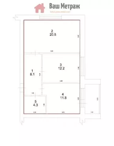 2-к кв. Оренбургская область, Бузулук ул. Фрунзе (56.8 м) - Фото 1