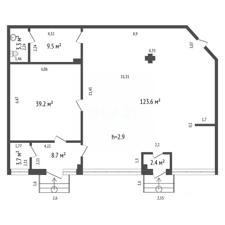 Офис в Красноярский край, Красноярск ул. Академика Киренского, 89 (190 ... - Фото 2