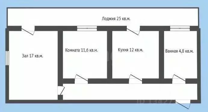 2-к кв. Курганская область, Курган пос. Увал, Интернатовская ул., 2Н ... - Фото 1