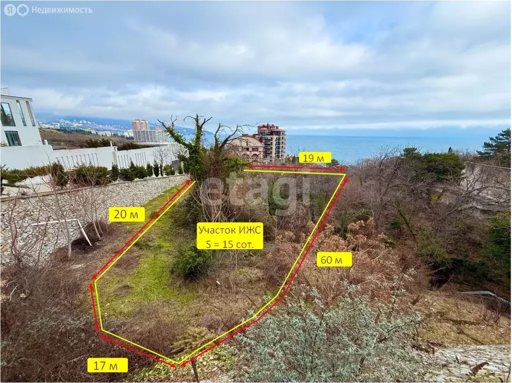 Участок в Ливадия, Виноградная улица (15 м) - Фото 1