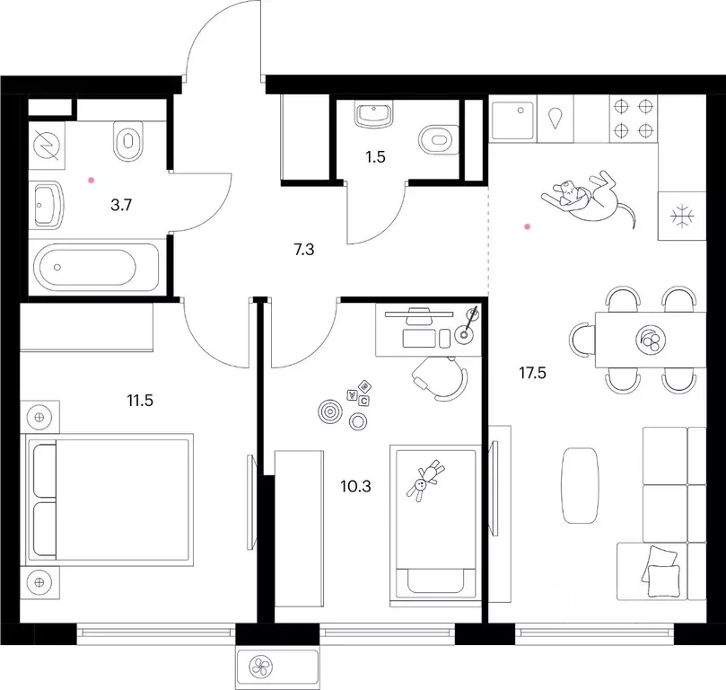 2-к кв. Московская область, Котельники Парковый мкр, Белая Дача Парк ... - Фото 1