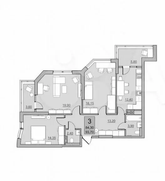 3-комнатная квартира: Балаково, Комсомольская улица, 65 (84.3 м) - Фото 0