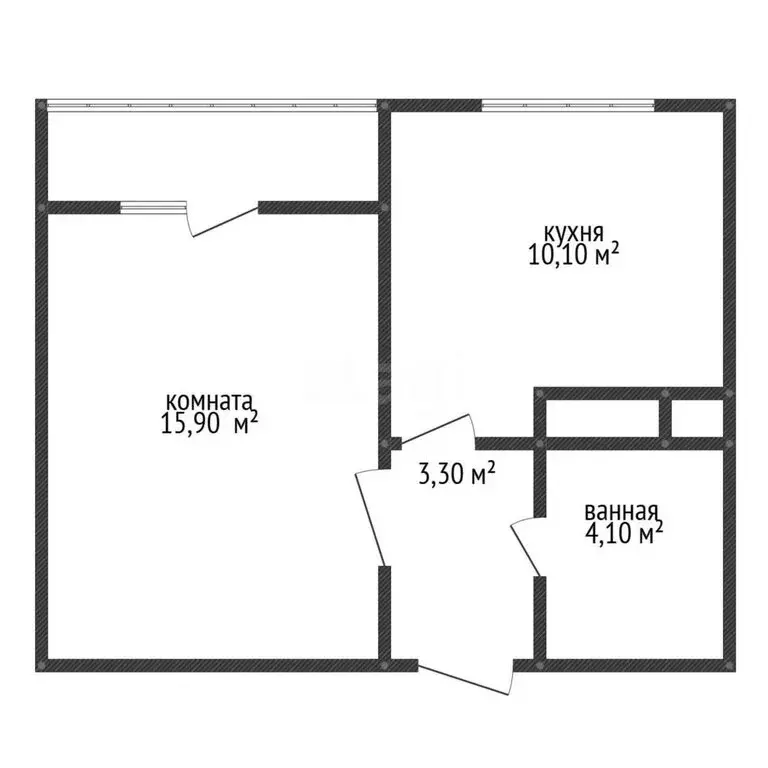1-комнатная квартира: Воронеж, улица Пескова, 3 (33.5 м) - Фото 1